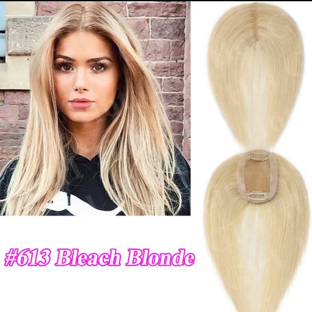 Women Topper Toupee Silk Base Clip In Real Remy Human Hair Top Piece